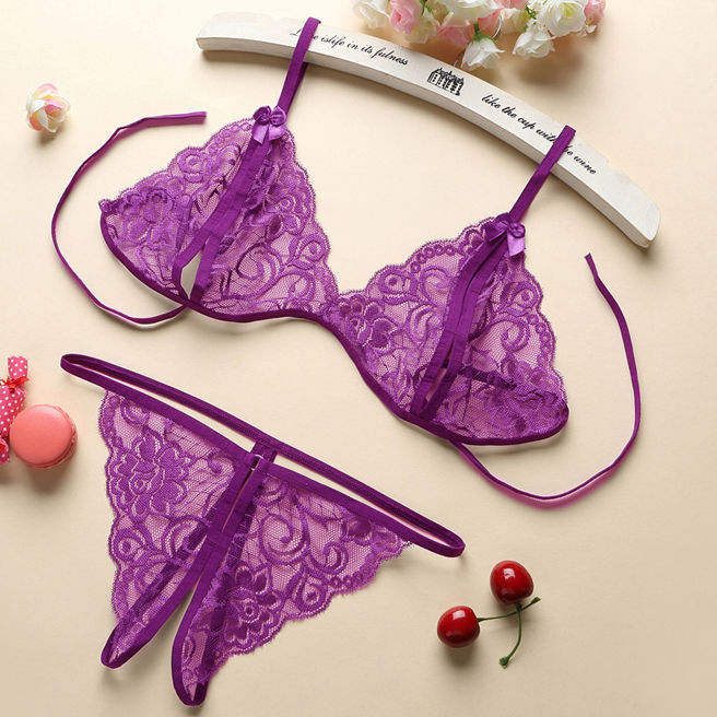 Jual Set Bra Cd Lingerie Cosplay Transparan Bikini Gstring Sexy Open