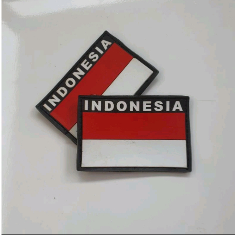 Jual Rubber Patch Logo Bendera Merah Putih Tulisan Di Atas Emblem Untuk