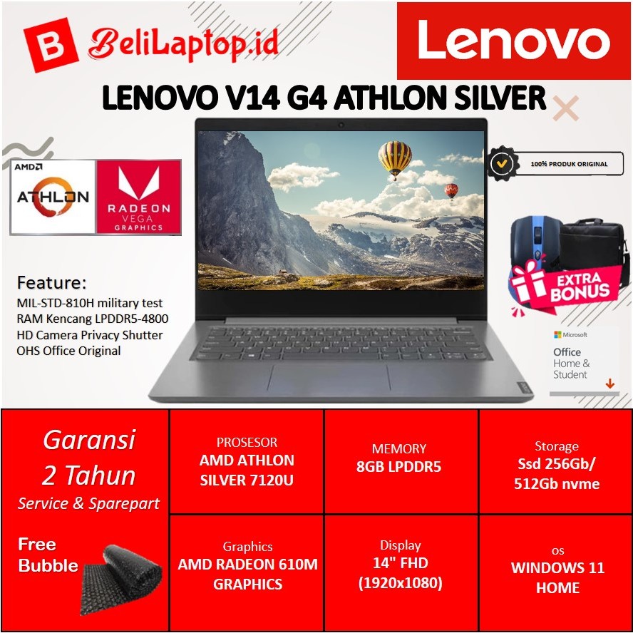 Jual Lenovo V G Amd Athlon Silver Ram Gb Ddr Ssd Gb Win