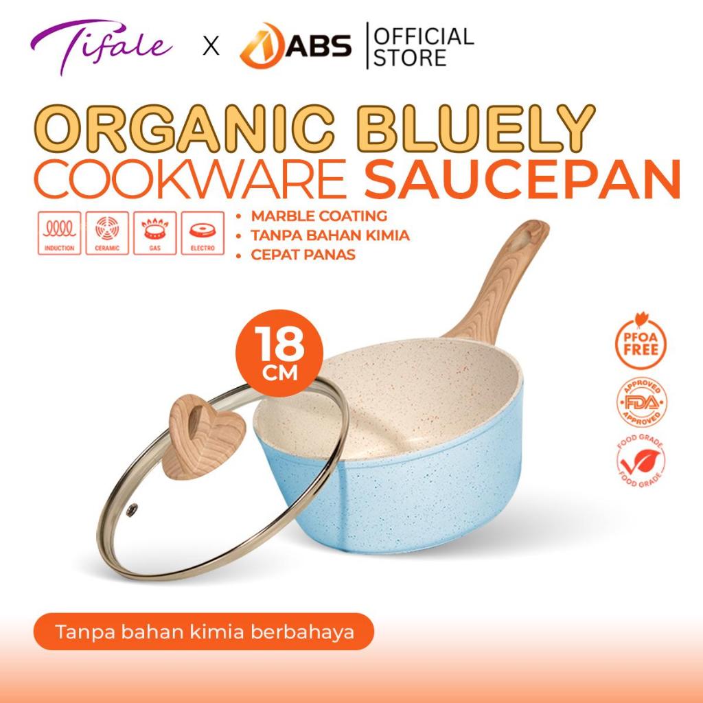 Jual Tifale By ABS COD Organic Bluely Cookware SaucePan 18cm Marble