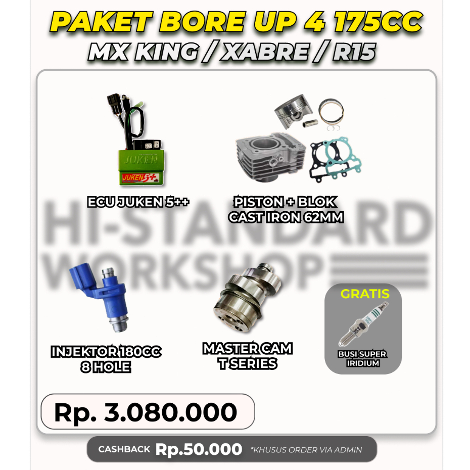 Jual MX KING XABRE R15 PAKET BORE UP 4 BRT ECU JUKEN 5 DUAL BAND