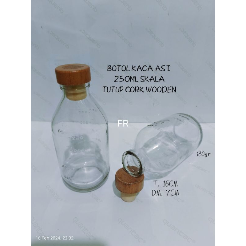 Jual Botol Kaca Asi Ml Skala Tutup Cork Wooden Tutup Karet Shopee