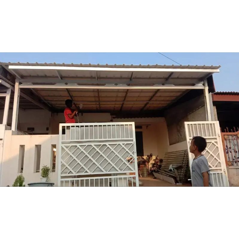 Jual Kanopi Baja Ringan Atap Spandek Polos Rumah Dan Carport