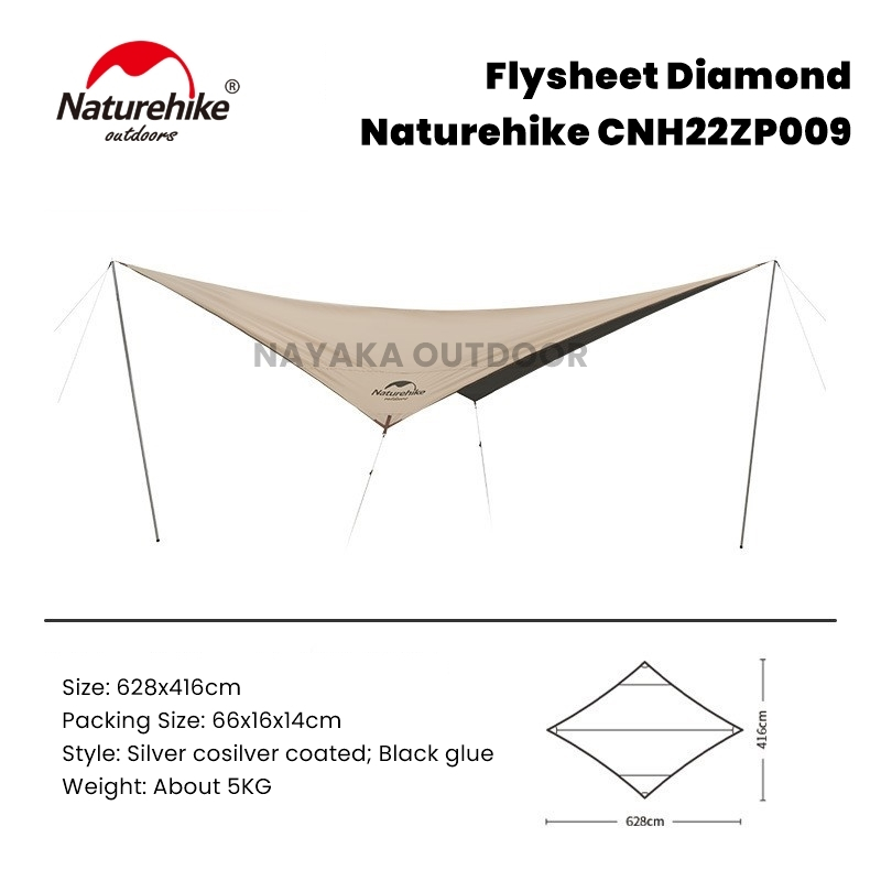 Jual Flysheet Set Dengan Tiang Diamond Naturehike Cnh Zp Fly Sheet