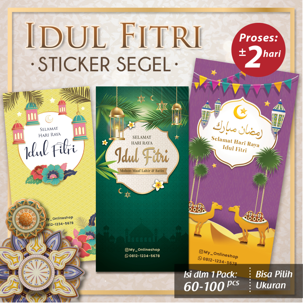 Jual Isi Sticker Segel Idul Fitri Sticker Lebaran Sticker