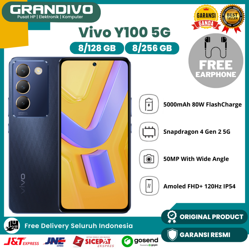 Jual Vivo Y100 5G 8 256GB Snapdragon 4 Gen 2 Amoled 120Hz 80W