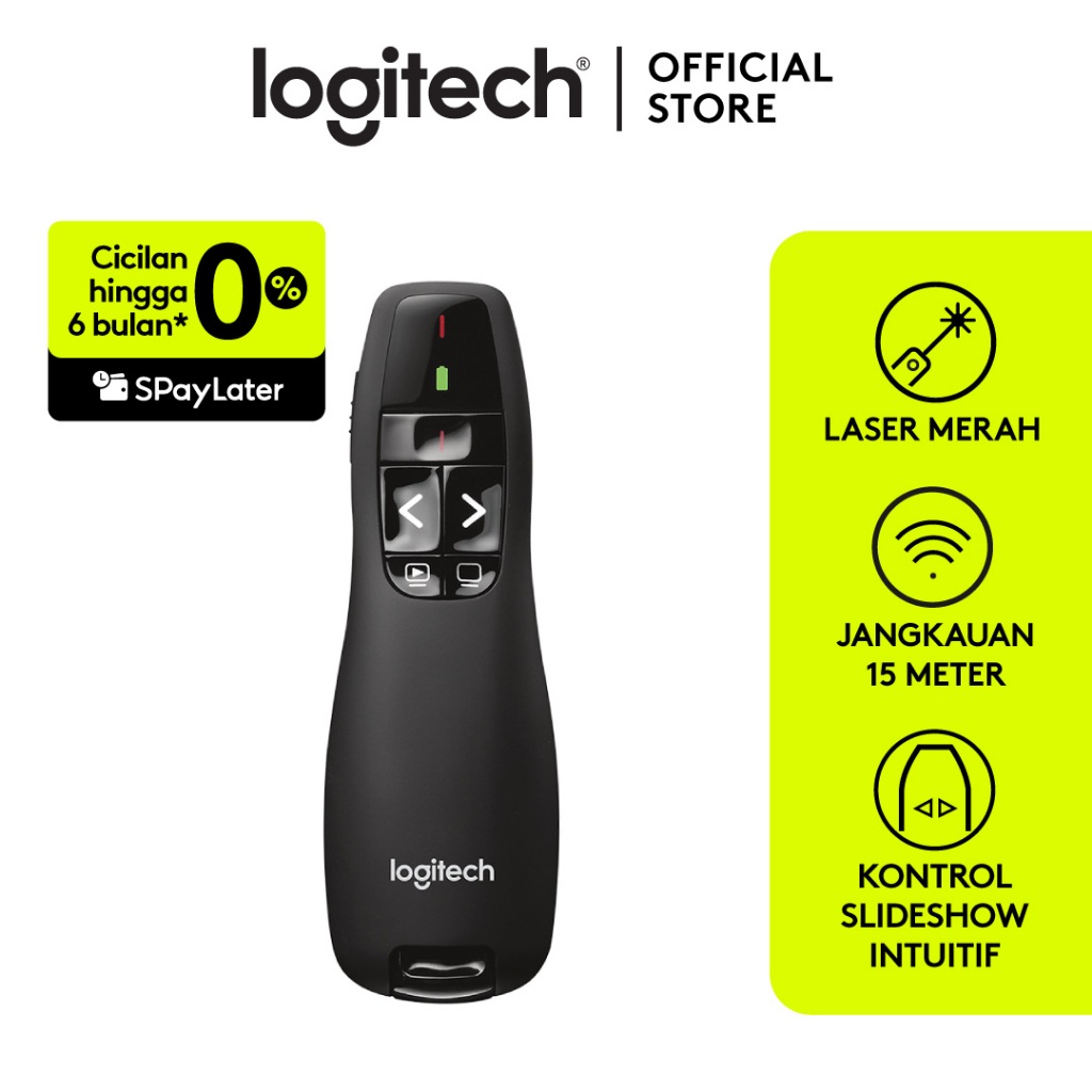 Jual Logitech R400 Remote Pointer Presenter Wireless Laser Merah