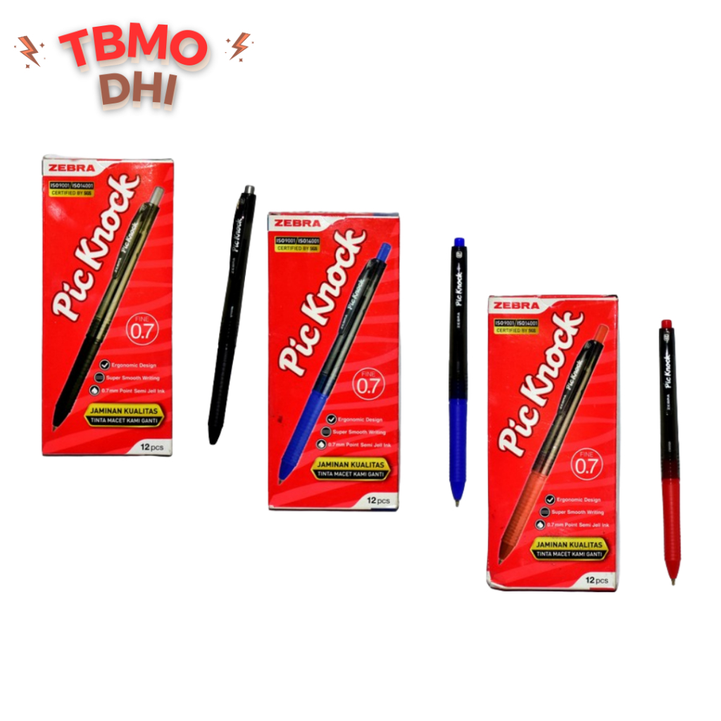 Jual BOLPEN ZEBRA PIC KNOCK 0 7 PACK PEN ZEBRA PICKNOCK PULPEN