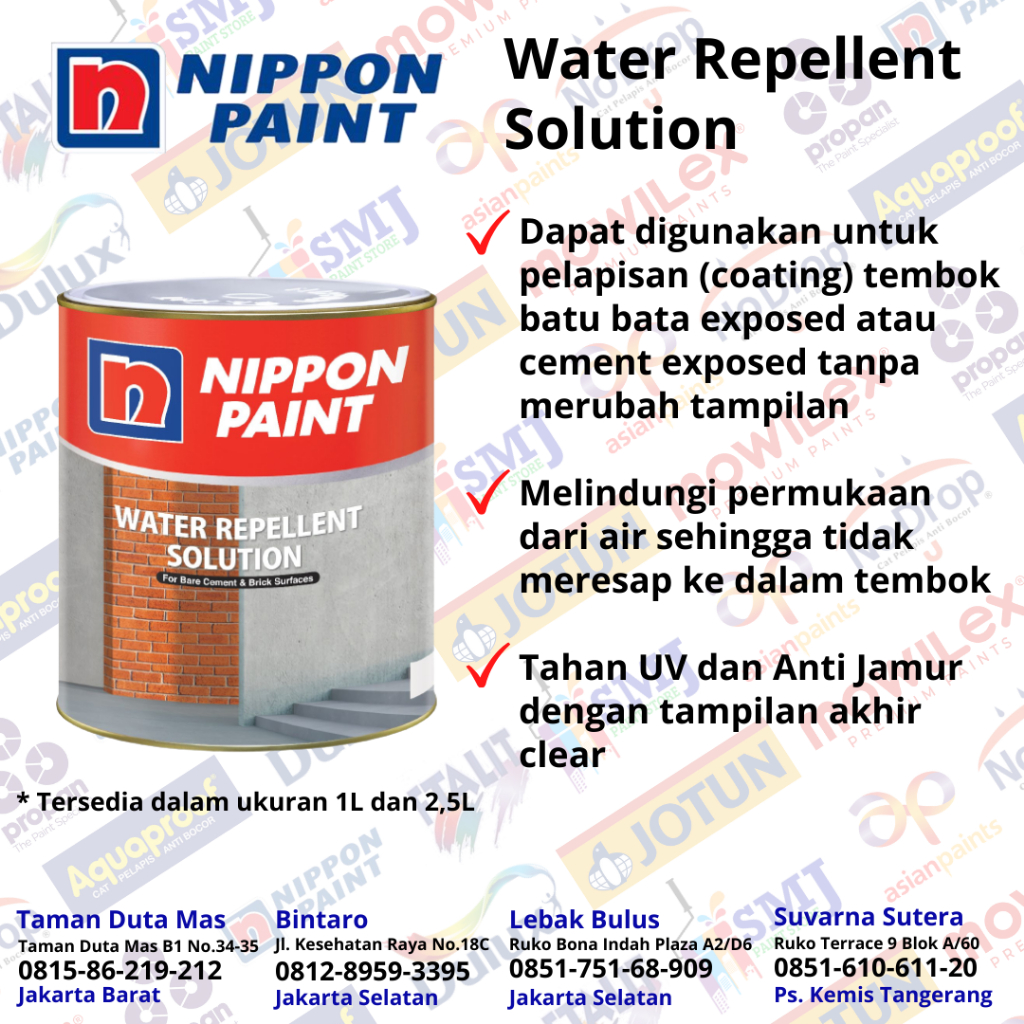 Jual Cat Pelapis Batu Alam Bata Ekspos Nippon Paint Water Repellent