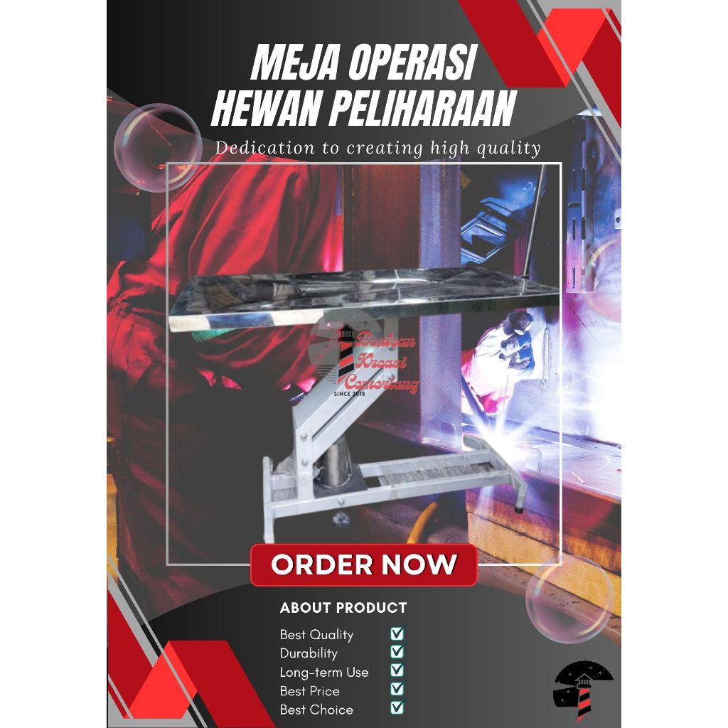 Jual Meja Periksa Hewan Hidraulik Meja Operasi Hewan Stainless Steel