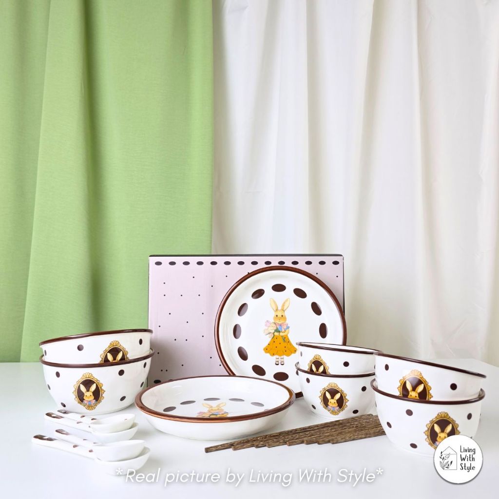 Jual Living With Style Story Book Rabbit Dining Set Aesthetic