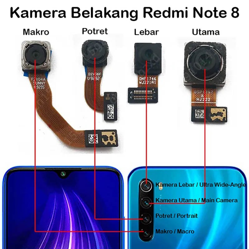 Jual Original Kamera Belakang Xiaomi Redmi Note 8 Tersedia Pilihan