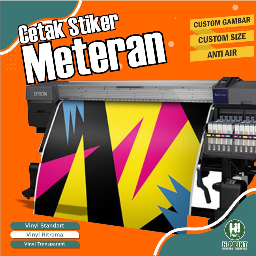 Jual Cetak Stiker Vinyl Meteran Waterproof Hires Shopee Indonesia