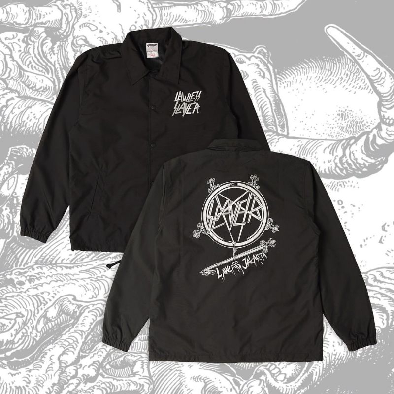 Jual Windbreaker Jacket LAWLESS X SLAYER Pentagram Shopee Indonesia