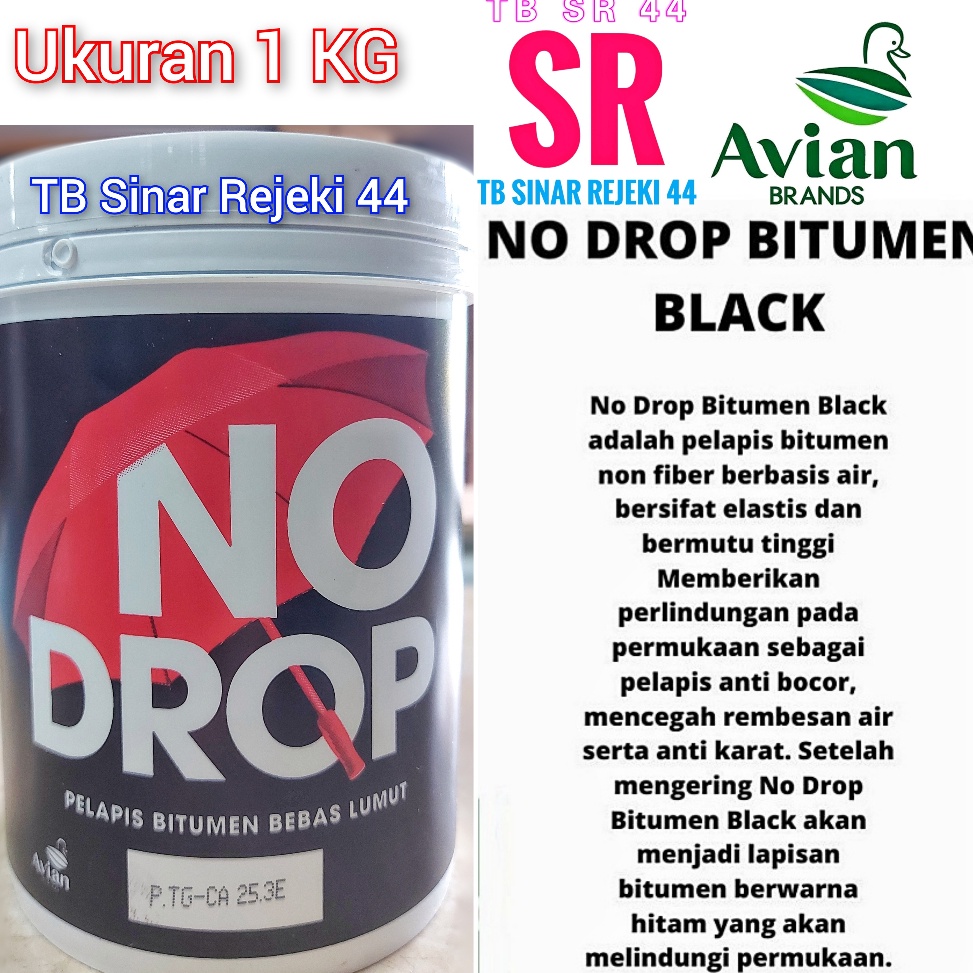 Jual Recomended NO DROP BITUMEN BLACK KILOAN 1 KG CAT WATERPROOFING