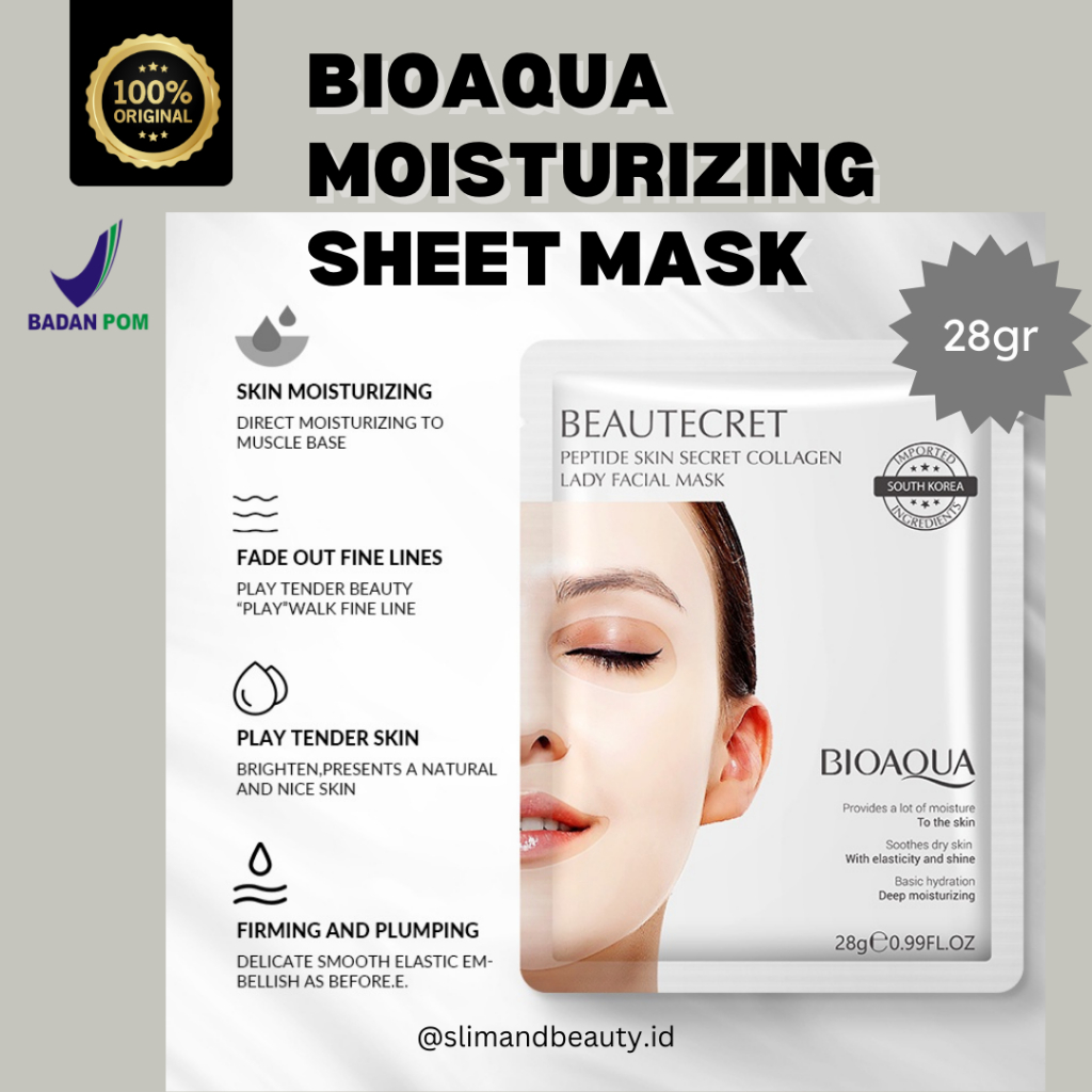 Jual Bioaqua Peptide Skin Secret Collagen Lady Facial Sheet Mask Gr