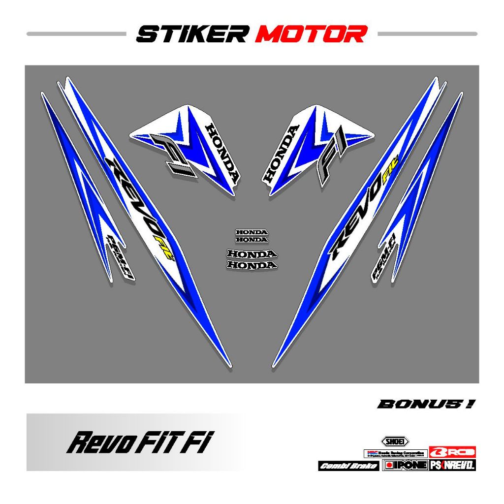 Jual RF10 STRIPING STIKER HONDA REVO FIT FI WAVE 110 I MOTIF 10