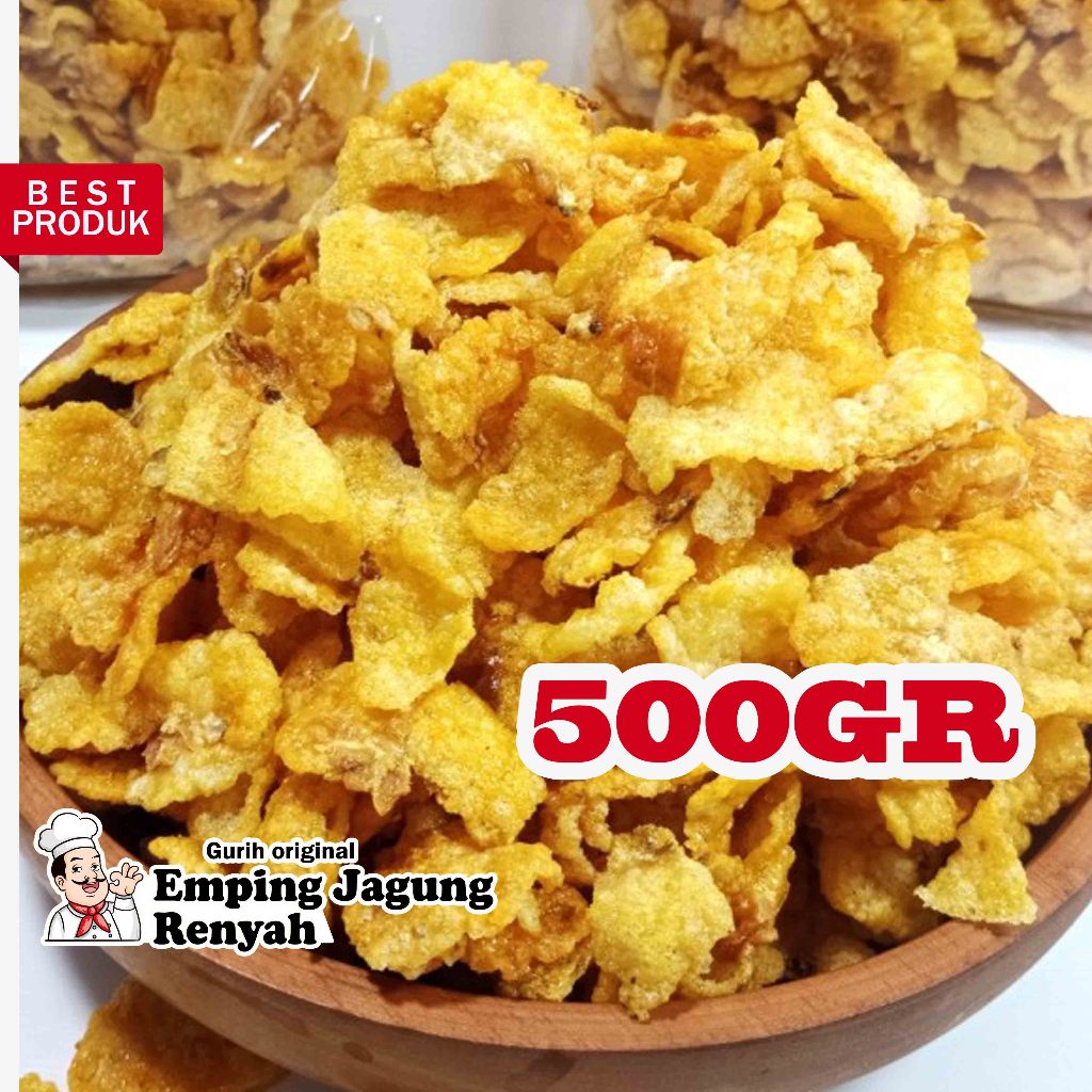 Jual Emping Jagung Pedas Manis 500gr Snack Gurih Jajanan Renyah Kemasan