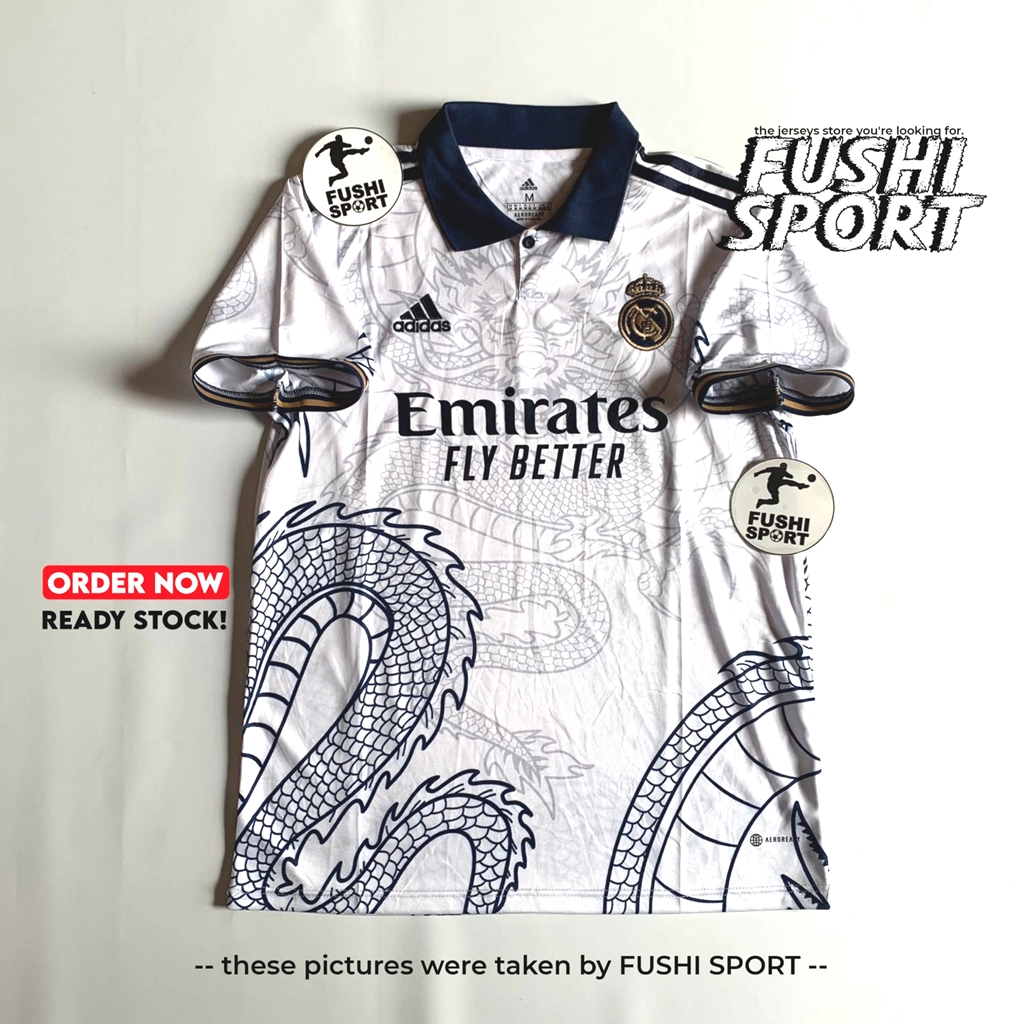 Jual Jersey Baju Bola Madrid Special Dragon Naga White Putih