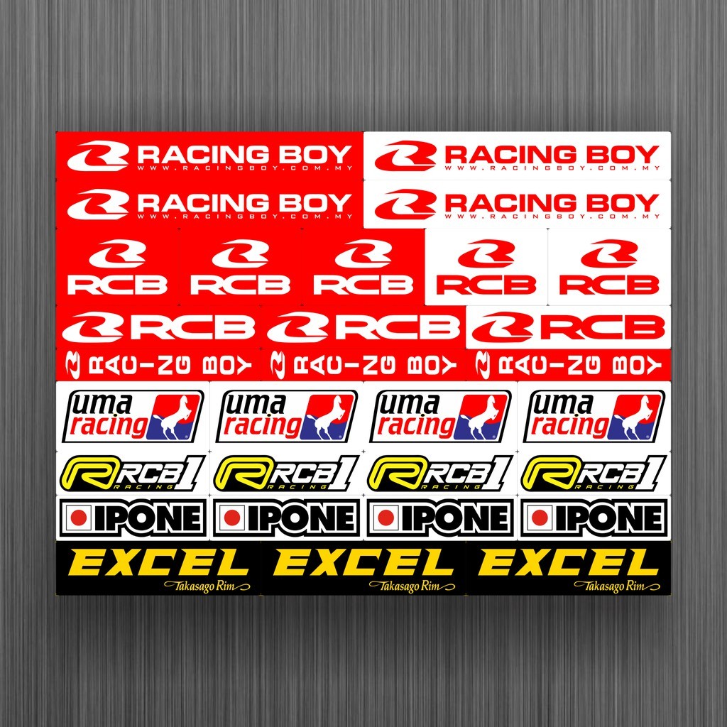 Jual Stiker Racing RCB Isi 30 Stiker Motor Start Ohlins Honda Gank