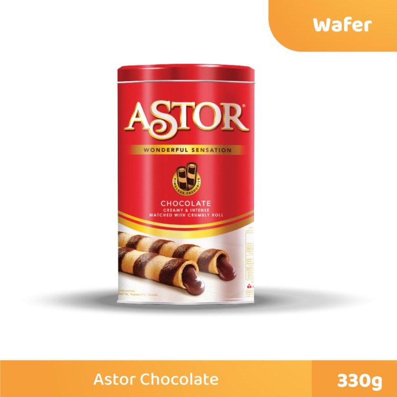 Jual Astor Double Chocolate Wafer Roll Stick 330 Gram KALENG Hampers