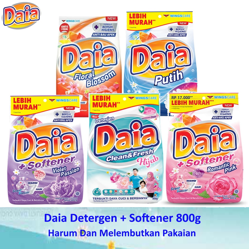 Jual DAIA Detergen Bubuk Softener 800g Shopee Indonesia