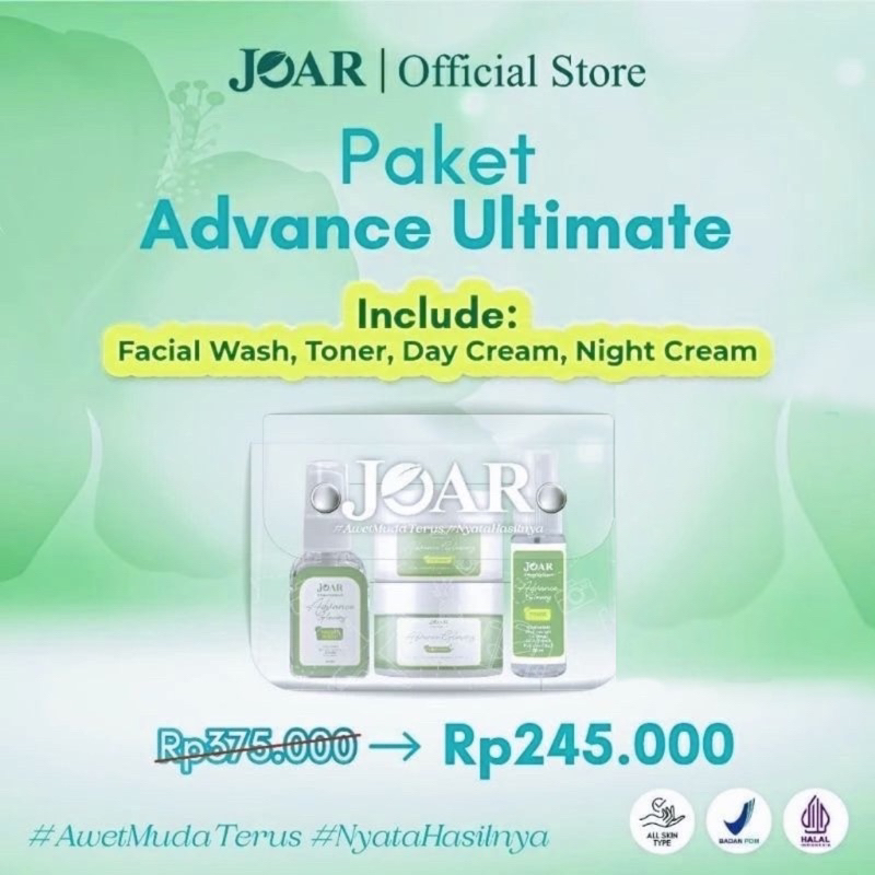 Jual New Paket Advance Ultimate Glowing By Joar Skincare Facial Wash