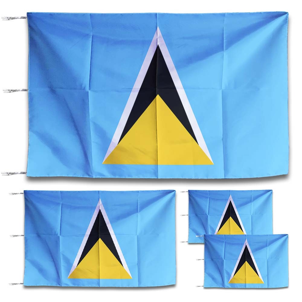 Jual Bendera Negara Saint Lucia Ukuran Kecil Besar Bahan Satin Peles