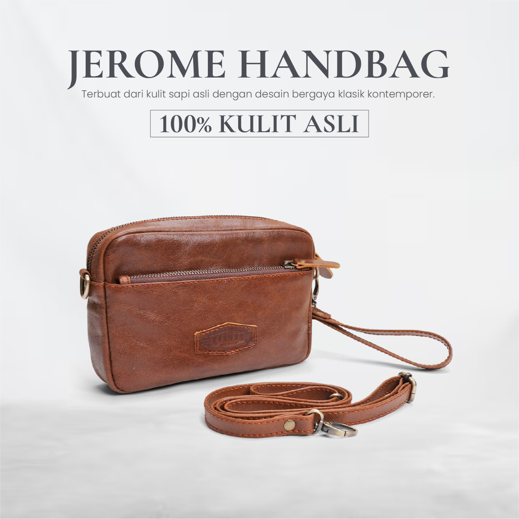 Jual Revele Leather Jerome Handbag Tas Tangan Clutch Kulit Asli Pria