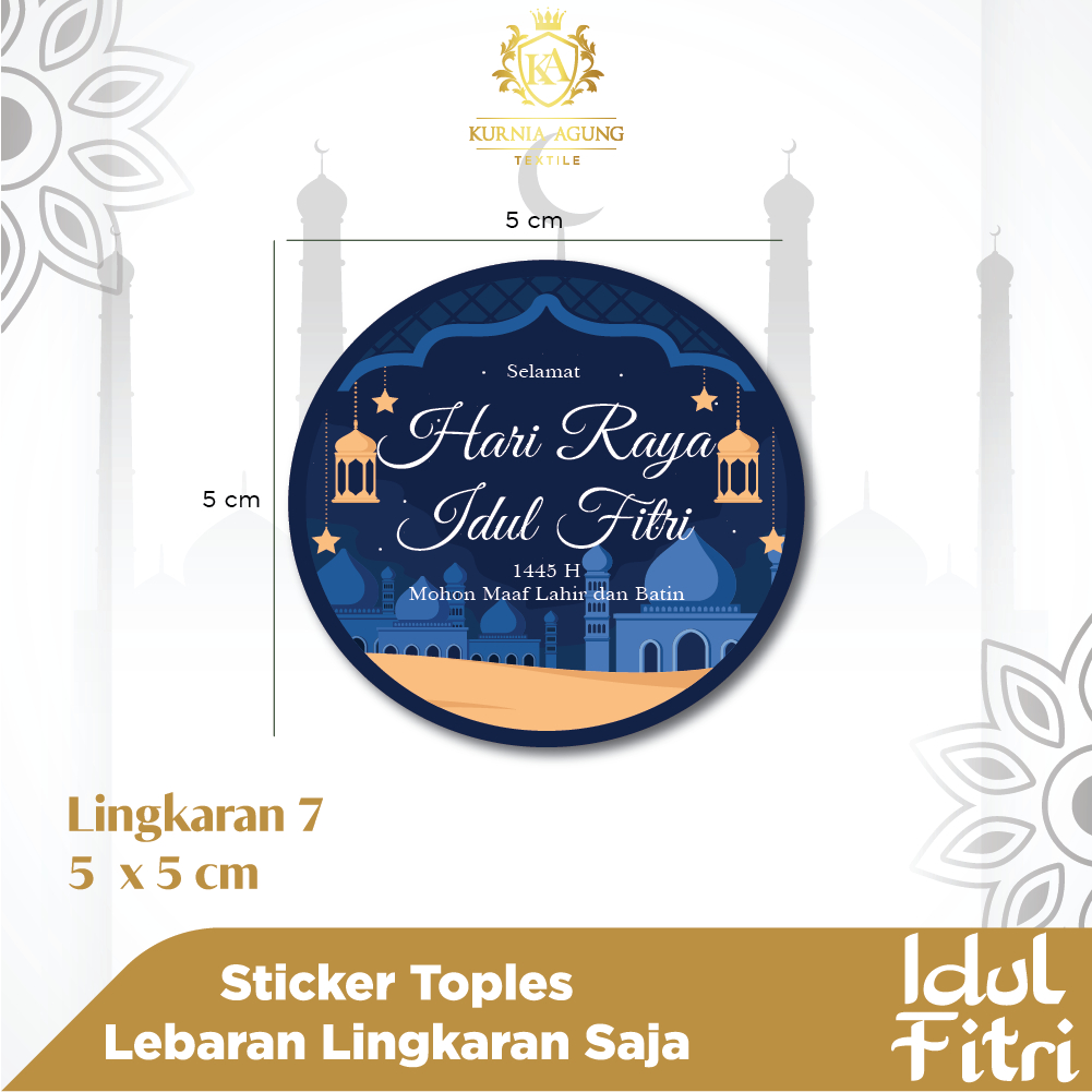 Jual Sticker Toples Kue Lebaran Bulat 24 Pcs Label Segel Kemasan Edisi