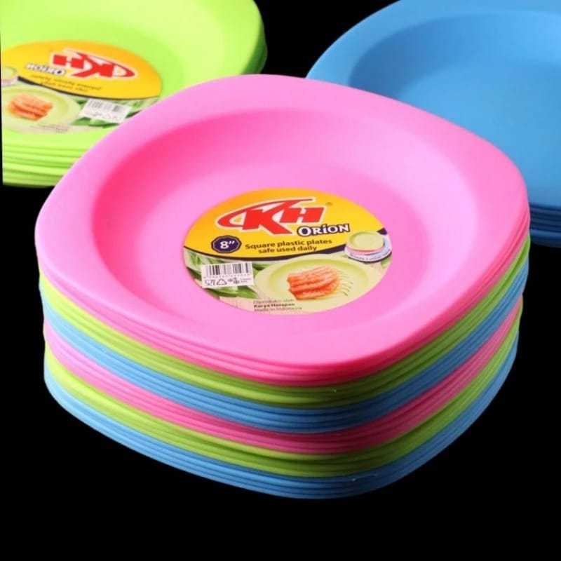 Jual Piring Makan Plastik Kh Orion Warna Cantik Piring Makan Petak