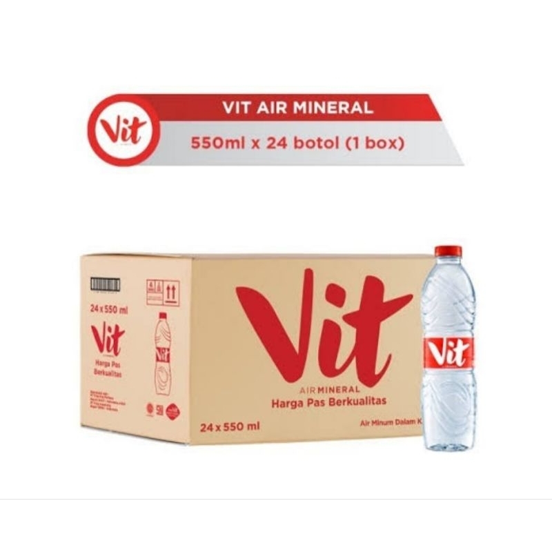 Jual Vit Air Mineral Botol 550 Ml 1 Dus Isi 24 Botol Shopee Indonesia