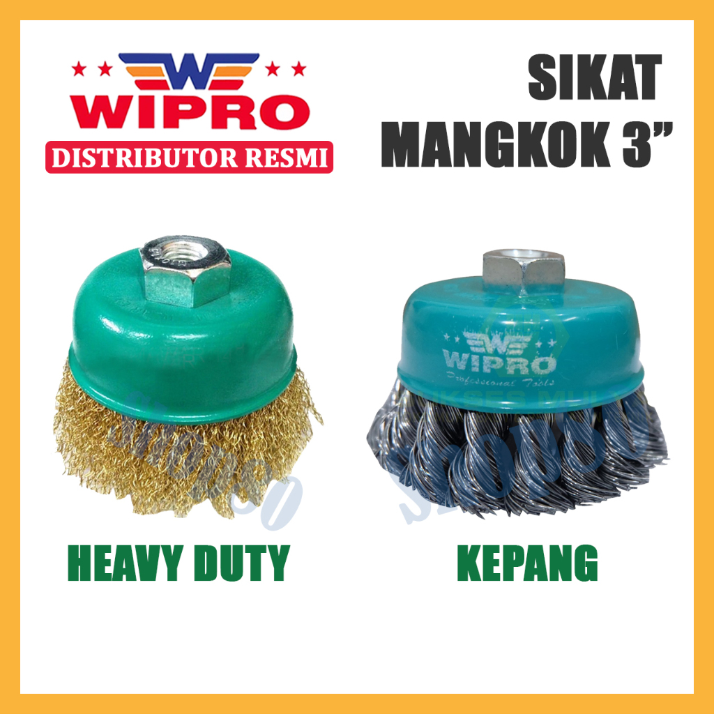 Jual Wipro Sikat Mangkok Kawat Baja Besi Kuningan Kuning Kepang