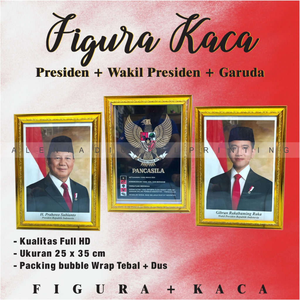 Jual Figura Foto Presiden Dan Wakil Presiden 2024 Prabowo Gibran 25x35