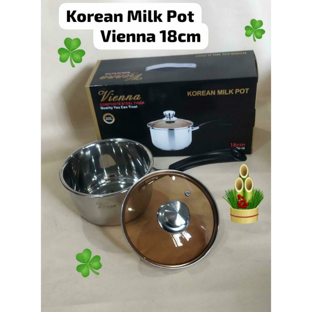 Jual Korean Milk Pot Panci Susu Vienna Stainless Bottom Tebal 18cm 20cm