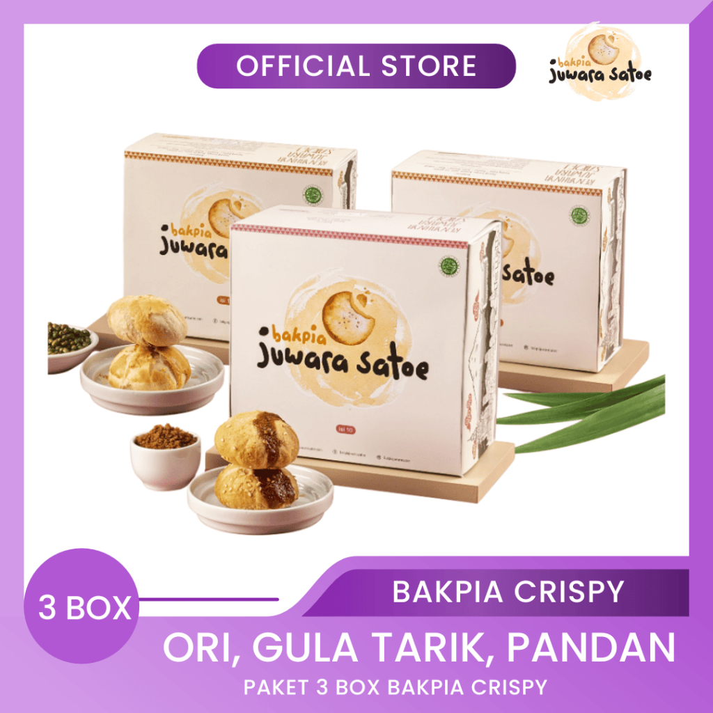 Jual Bakpia Juwara Satoe Box Paket Bakpia Crispy Original Gula