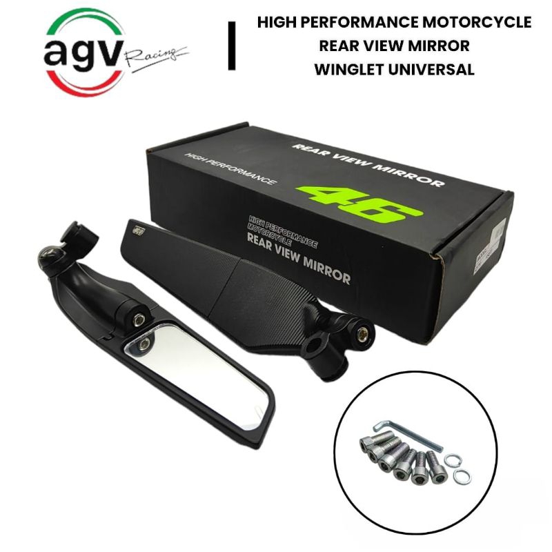 Jual AGV Spion Winglet CNC Black Series Universal Semua Motor Shopee