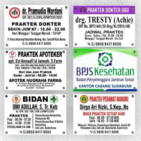 Jual Papan Praktek Apoteker Dokter Bidan Perawat Dll Bisa Custom