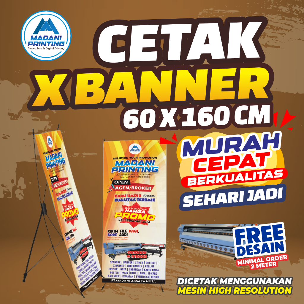 Jual Free Desain Paket X Banner Spanduk Berdiri Murah Include Tiang