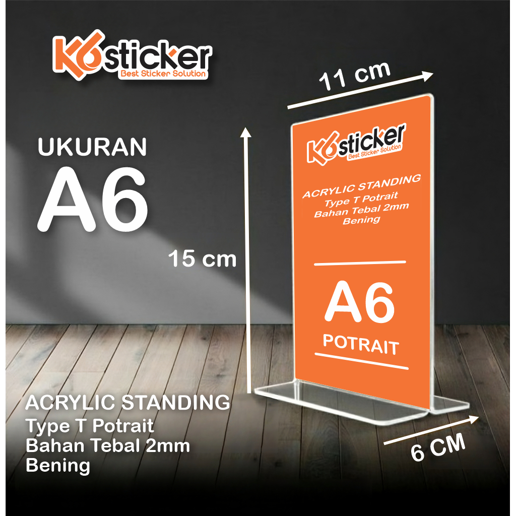 Jual Acrylic Akrilik Tent Card A6 No Meja Menu Akrylik Akrilik