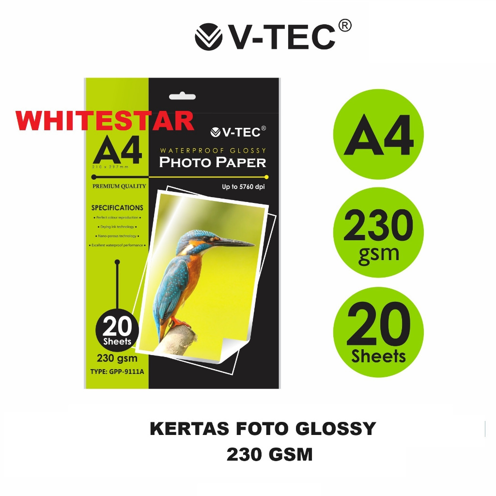 Jual Kertas Foto Photo Glossy Paper A V Tec Gsm Lembar Vtec