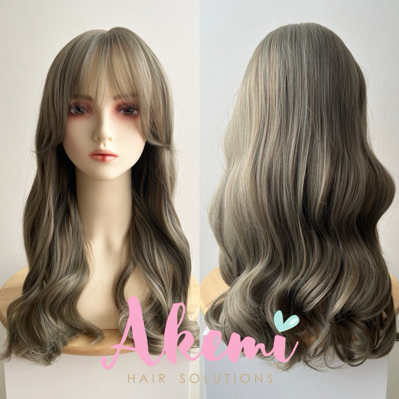 Jual LACE FRONT WIG AKEMI PONI KOREAN WAVE 45cm Rambut Palsu Wanita