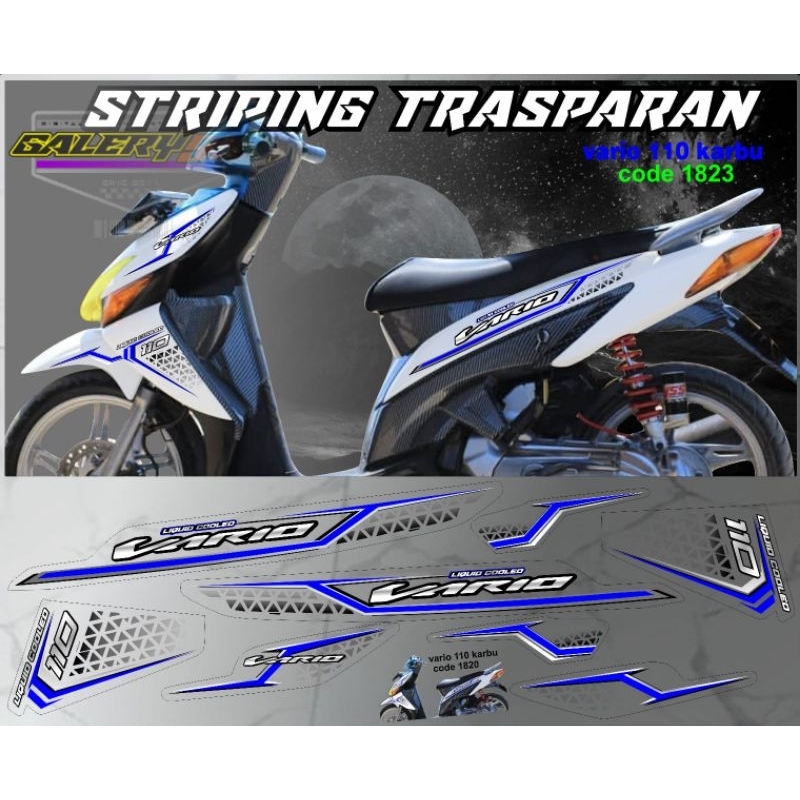 Jual Stiker STRIPING TRANSPARAN UV Vario 110 Karbu Shopee Indonesia