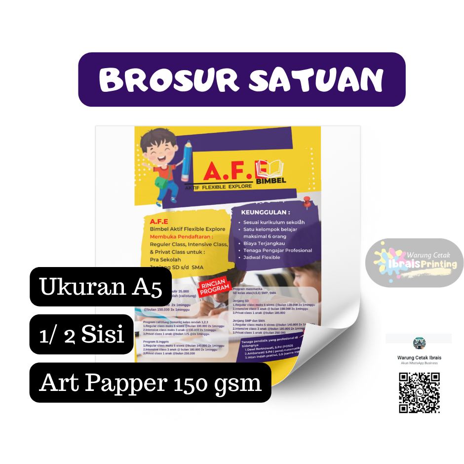 Jual CETAK BROSUR FLYER SATUAN UKURAN A5 Shopee Indonesia