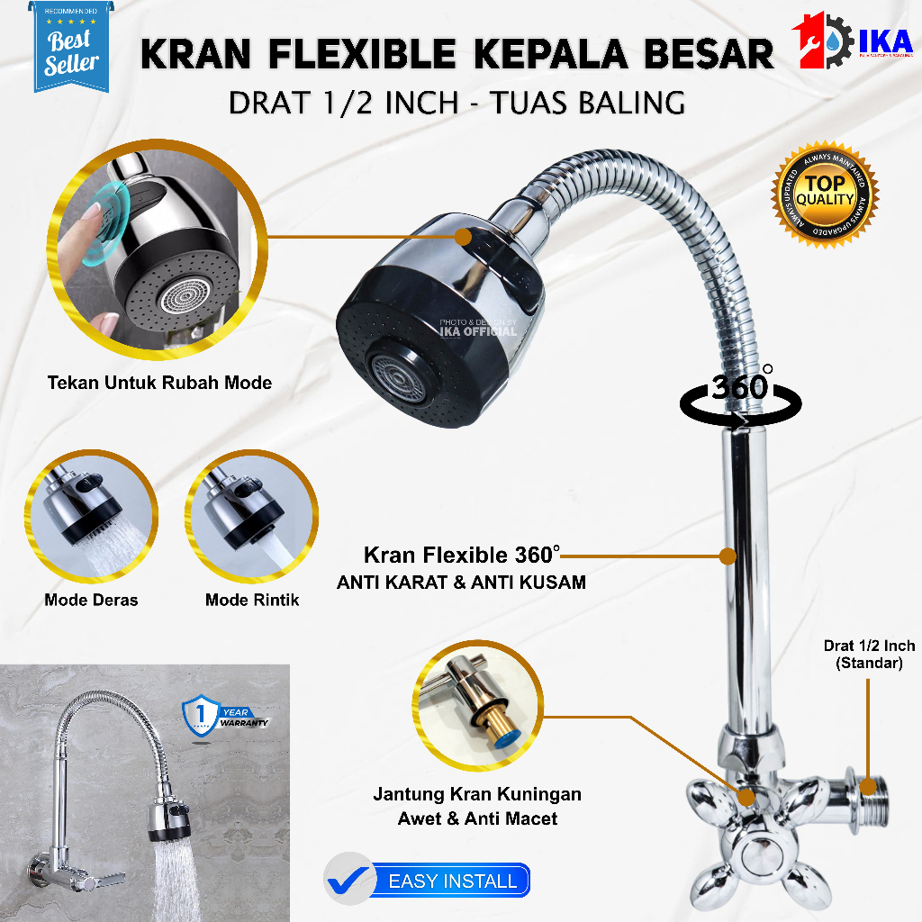 Jual Kran Angsa Dapur Fleksibel Flexible Inch High Quality