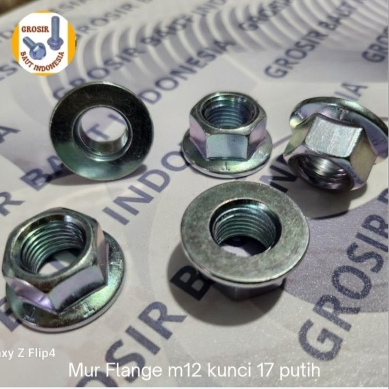 Jual Mur Flange M12 Kunci 17 Putih Paket 10 Pcs Shopee Indonesia