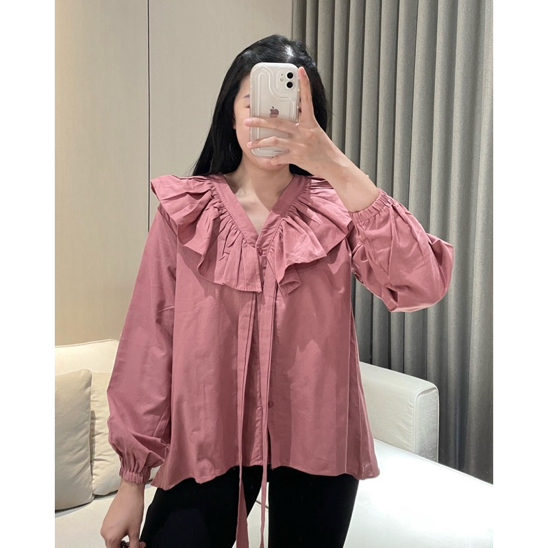 Jual Eska Clothing Warna Aurel Linen Blouse Kemeja Linen Oversize