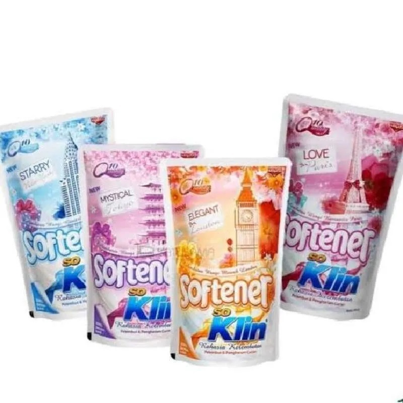 Jual SOKLIN SOFTENER POUCH 900ml STARRY BIRU MYSTICAL UNGU LOVE RED