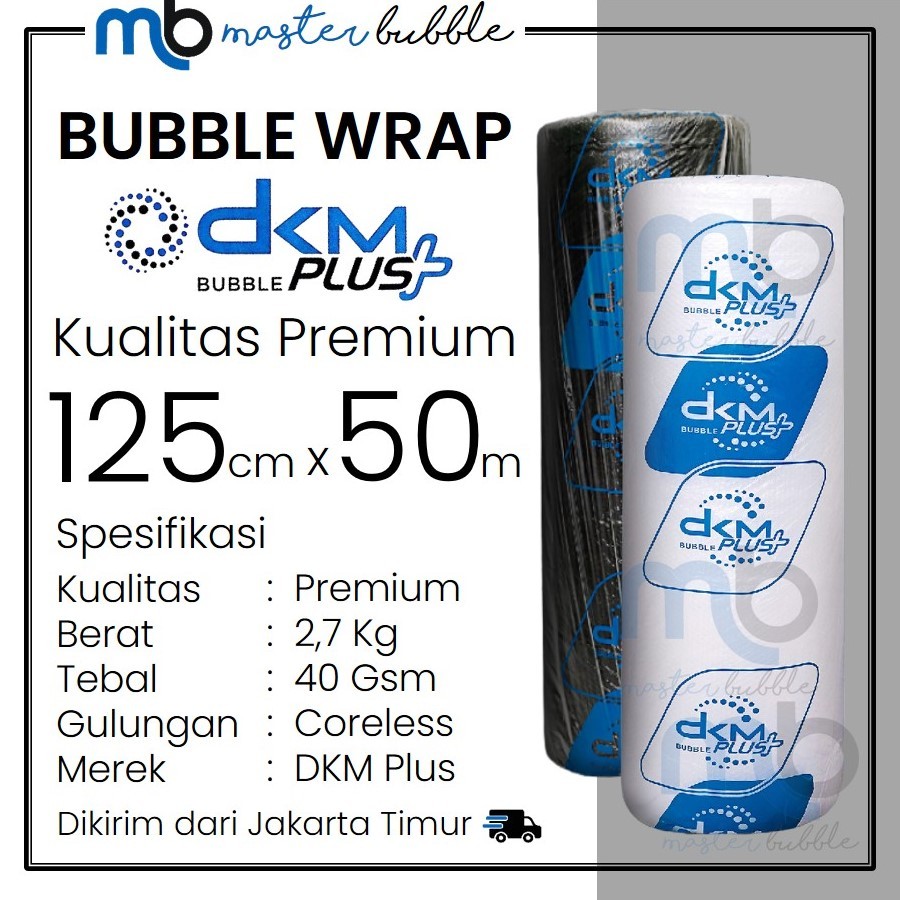 Jual Plastik Bubble Wrap DKM PLUS TEBAL 2 7Kg 125cm X 50meter Putih