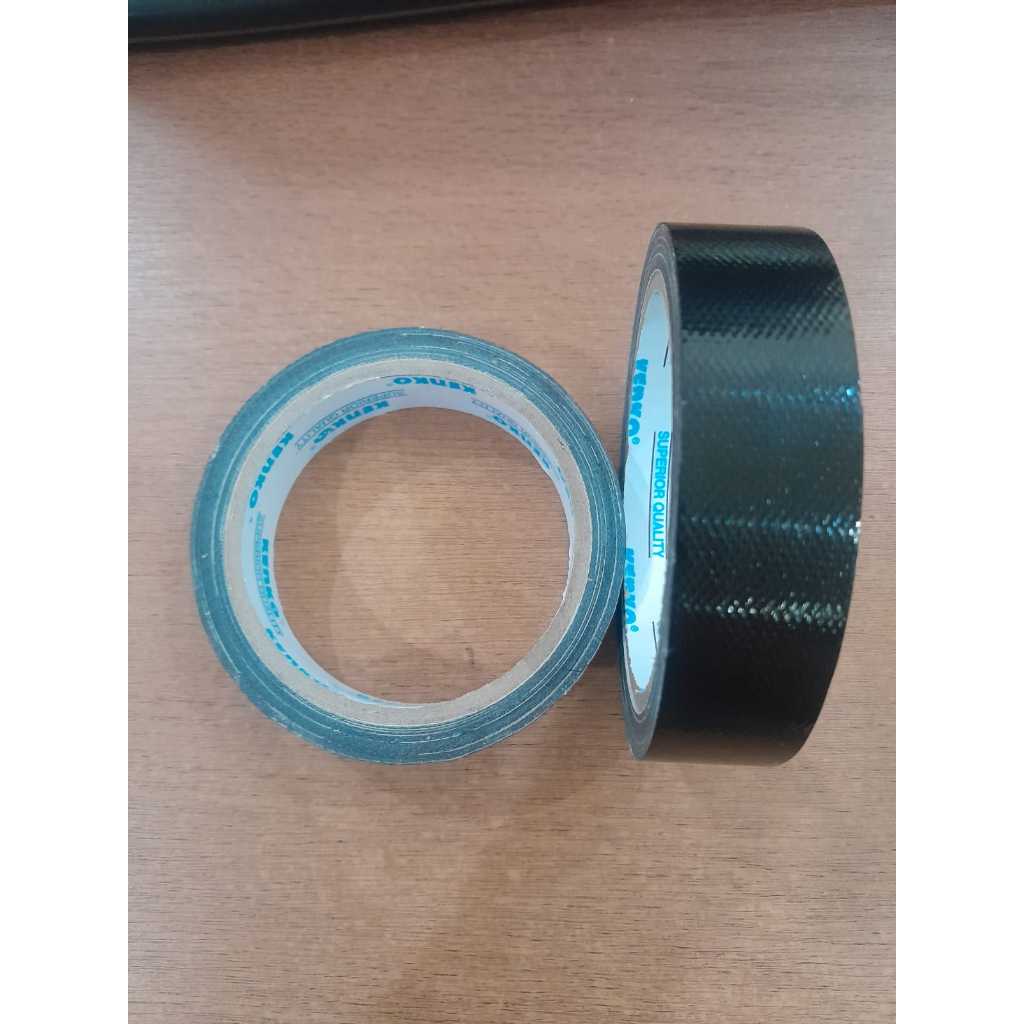 Jual Lakban Kain HItam Cloth Tape TANPA KEMASAN PLASTIK Kenko 24mm